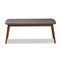 Baxton Studio Flora Dark Grey Upholstered Oak Finished Wood Dining Bench 157-9351 - alternate 8